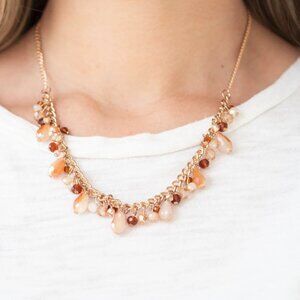 Paparazzi Jewelry Accessories - Courageously Catwalk - Gold Necklace - Vintage